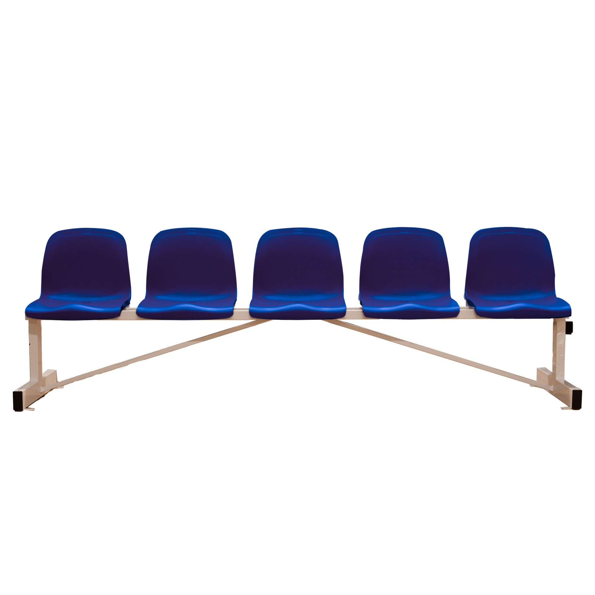 banco metálico new con asiento azul pvc -5 plazas-respaldo alto BANCO METÁLICO NEW CON ASIENTO AZUL PVC -5 PLAZAS- RESPALDO ALTO