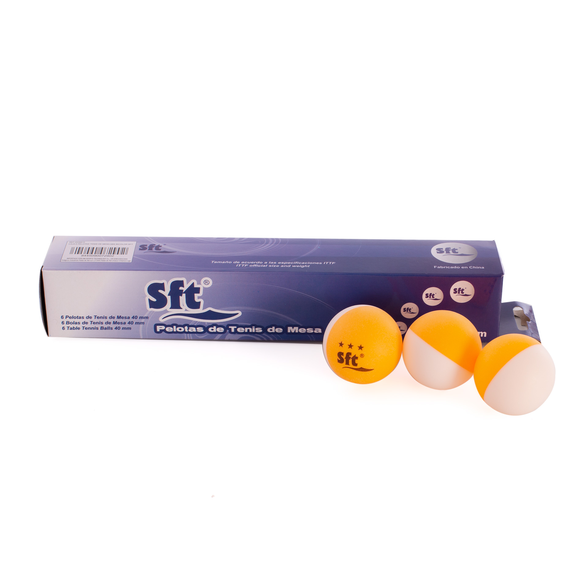 caja 6 pelotas tenis de mesa abs bicolor sft CAJA 6 PELOTAS TENIS DE MESA ABS BICOLOR SFT