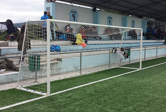 jgo porterías fútbol 7 metálicas trasladables tubo 80 mm reglamentarias JGO PORTERÍAS FÚTBOL 7 METÁLICAS TRASLADABLES TUBO 80 MM REGLAMENTARIAS