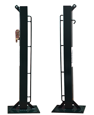 JUEGO DE 2 POSTES DE PADEL FIJOS CUADRADO 80X80MM CON BASE PARA ATORNILLAR -