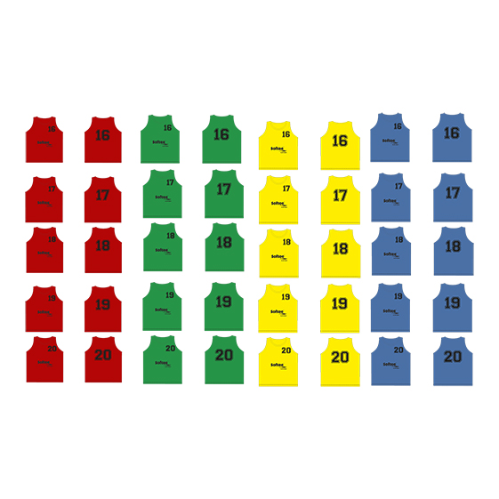 set 5 petos softee numerados del 16 al 20 SET 5 PETOS SOFTEE NUMERADOS del 16 al 20