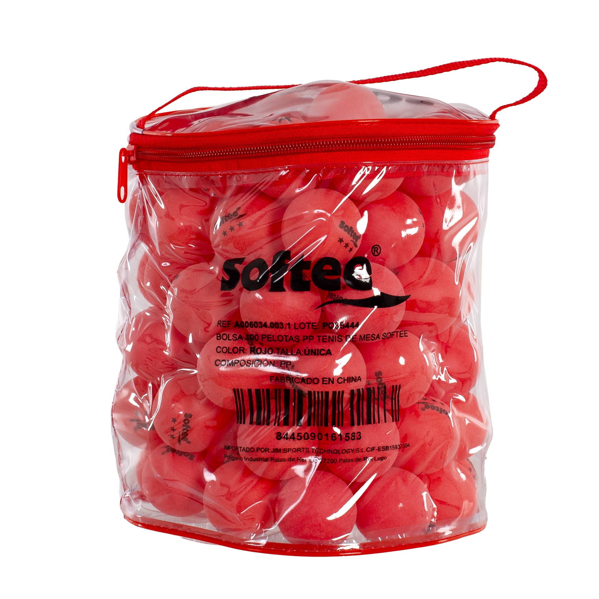 BOLSA 100 PELOTAS PP TENIS DE MESA SOFTEE