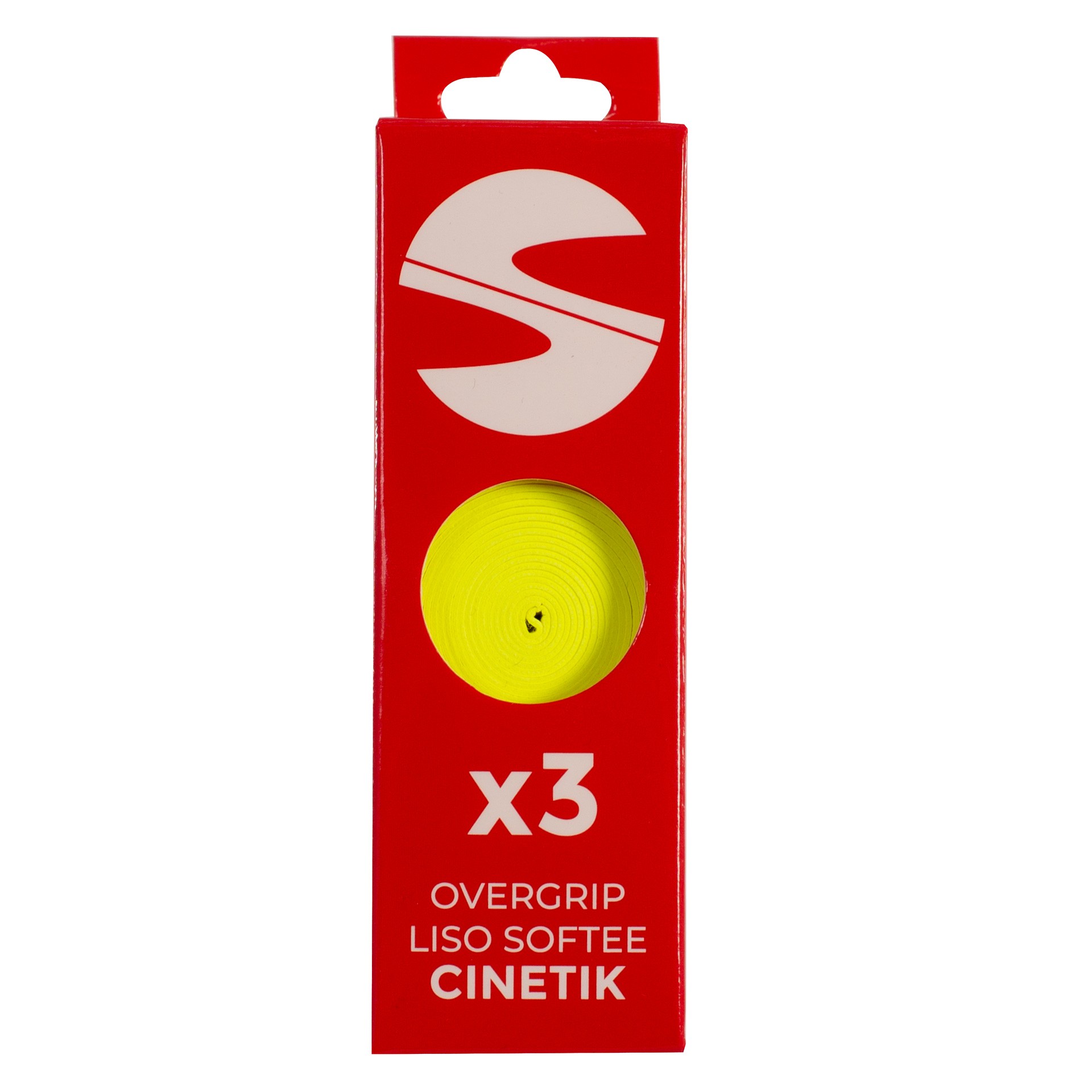 pack 3 overgrips lisos softee cinetik amarillo flúor PACK 3 OVERGRIPS LISOS SOFTEE CINETIK