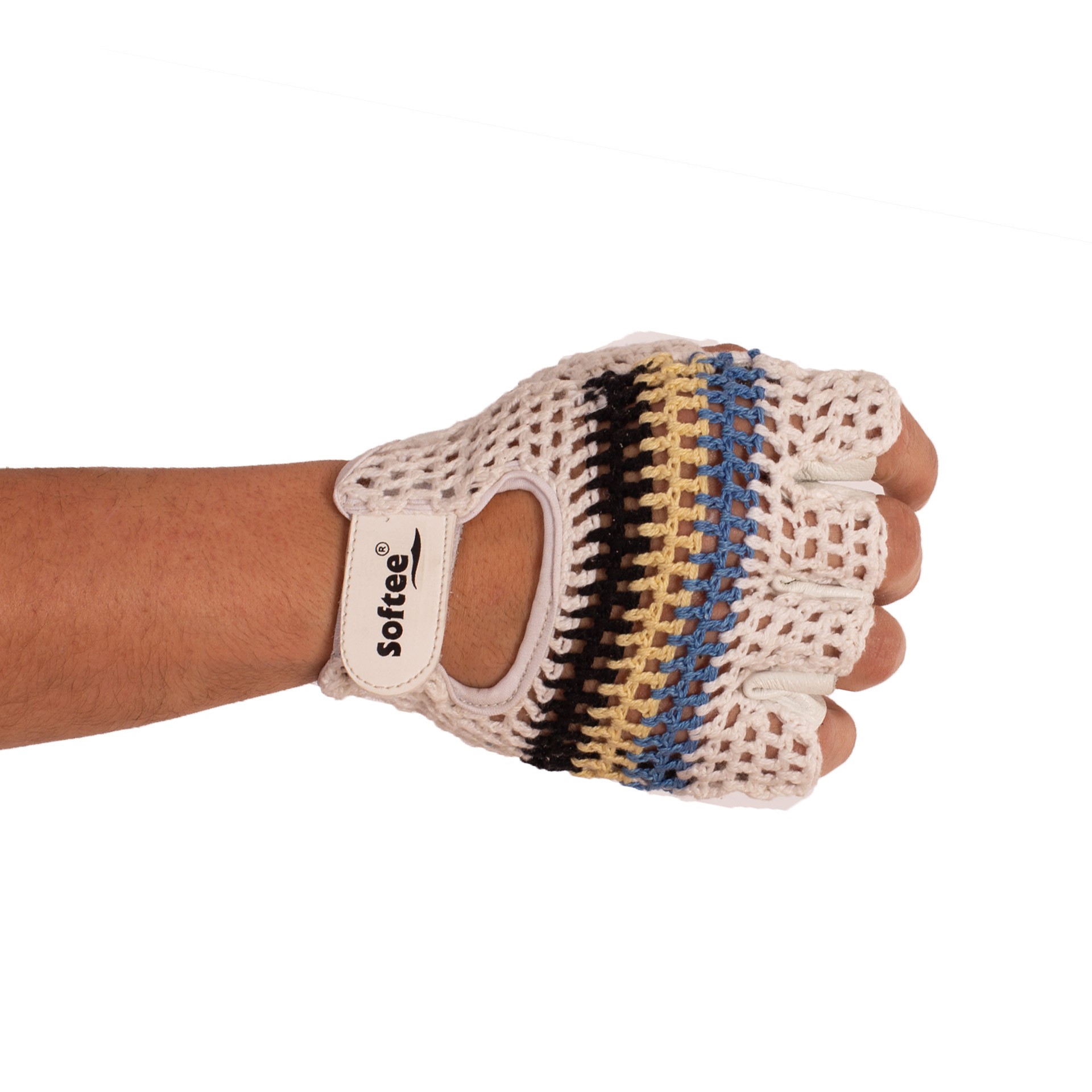 par de guantes rejilla blanco azul negro PAR DE GUANTES REJILLA