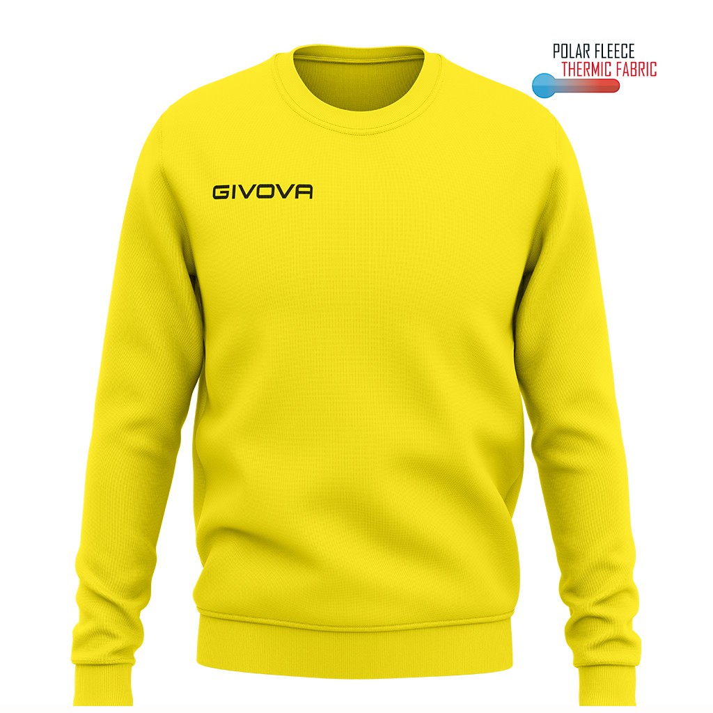 sudadera givova one cuello redondo amarillo SUDADERA GIVOVA ONE CUELLO REDONDO