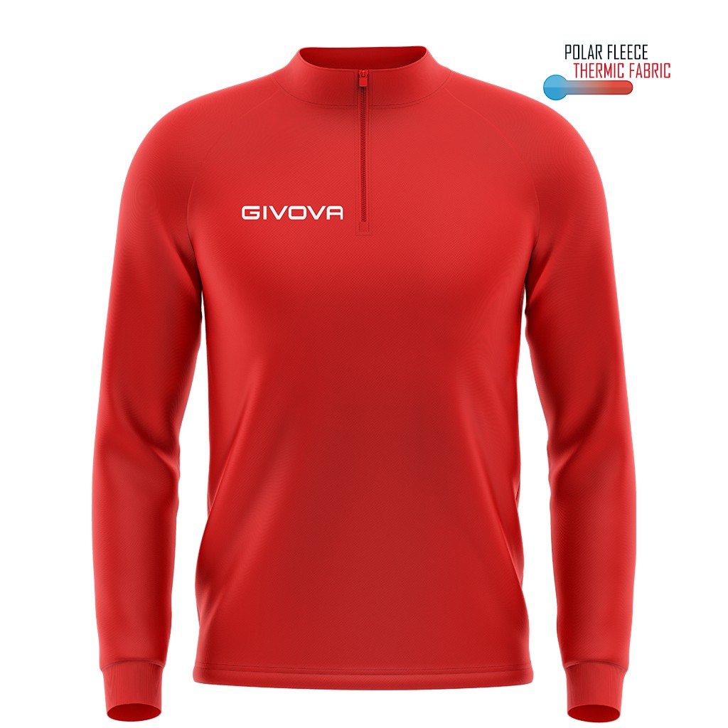 sudadera givova tecnica 500 media cremallera rojo SUDADERA GIVOVA TECNICA 500 MEDIA CREMALLERA