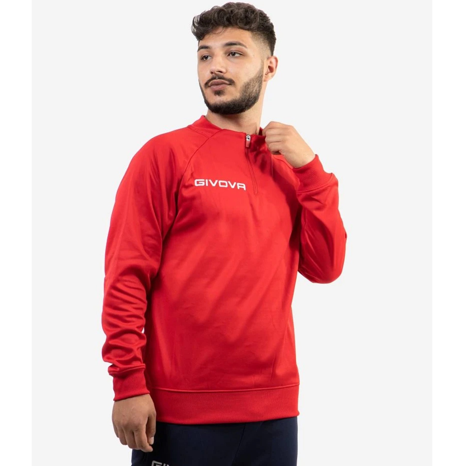 sudadera givova tecnica 500 media cremallera rojo 2 SUDADERA GIVOVA TECNICA 500 MEDIA CREMALLERA