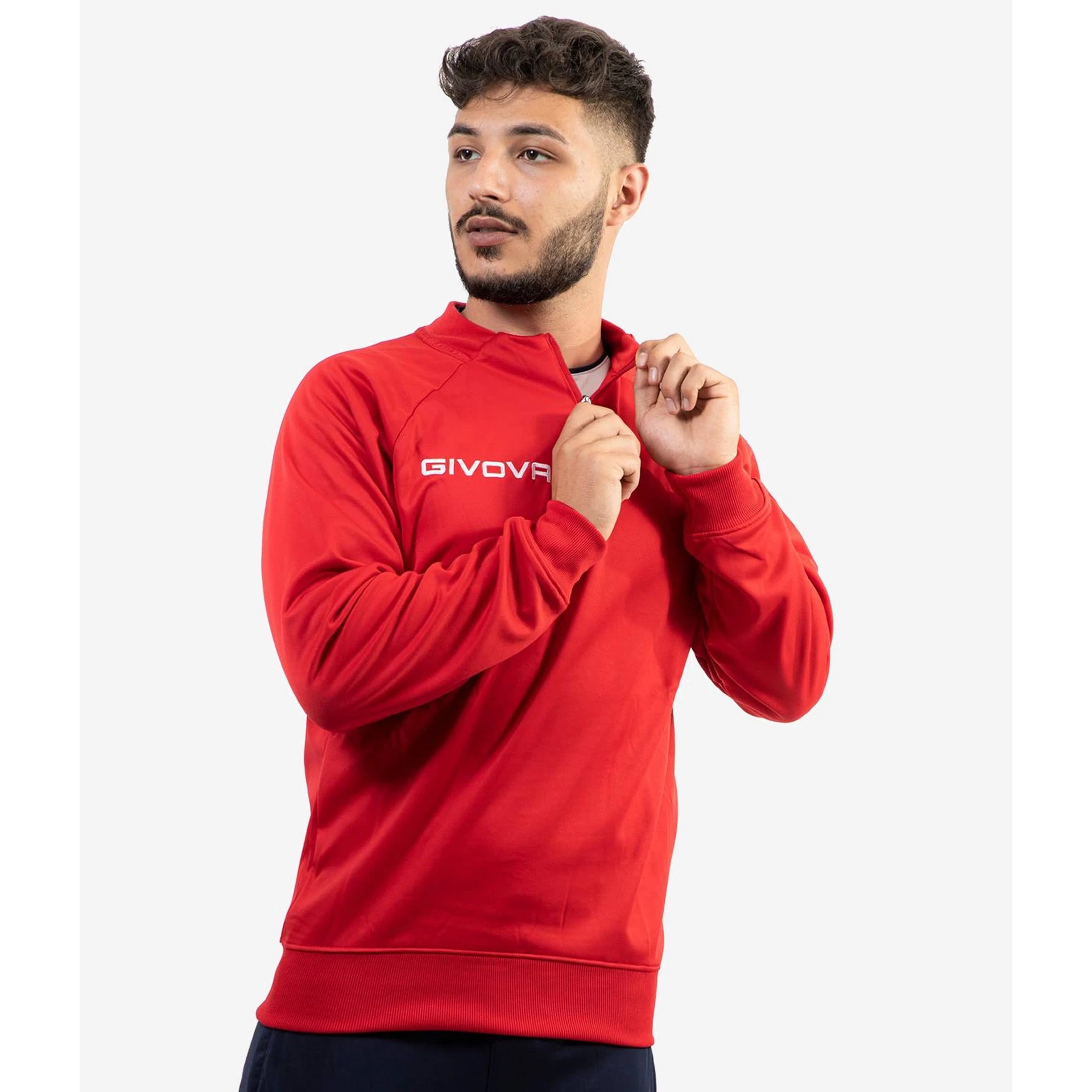 sudadera givova tecnica 500 media cremallera rojo 3 SUDADERA GIVOVA TECNICA 500 MEDIA CREMALLERA