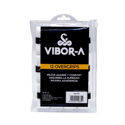 bolsa de 12 overgrips vibor-a lisos blanco BOLSA DE 12 OVERGRIPS VIBOR-A LISOS