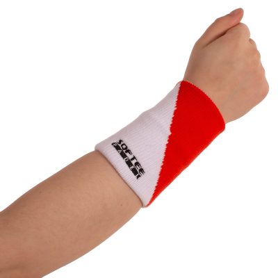 muñequera ancha softee padel balance blanco rojo 1 MUÑEQUERA ANCHA SOFTEE PADEL BALANCE